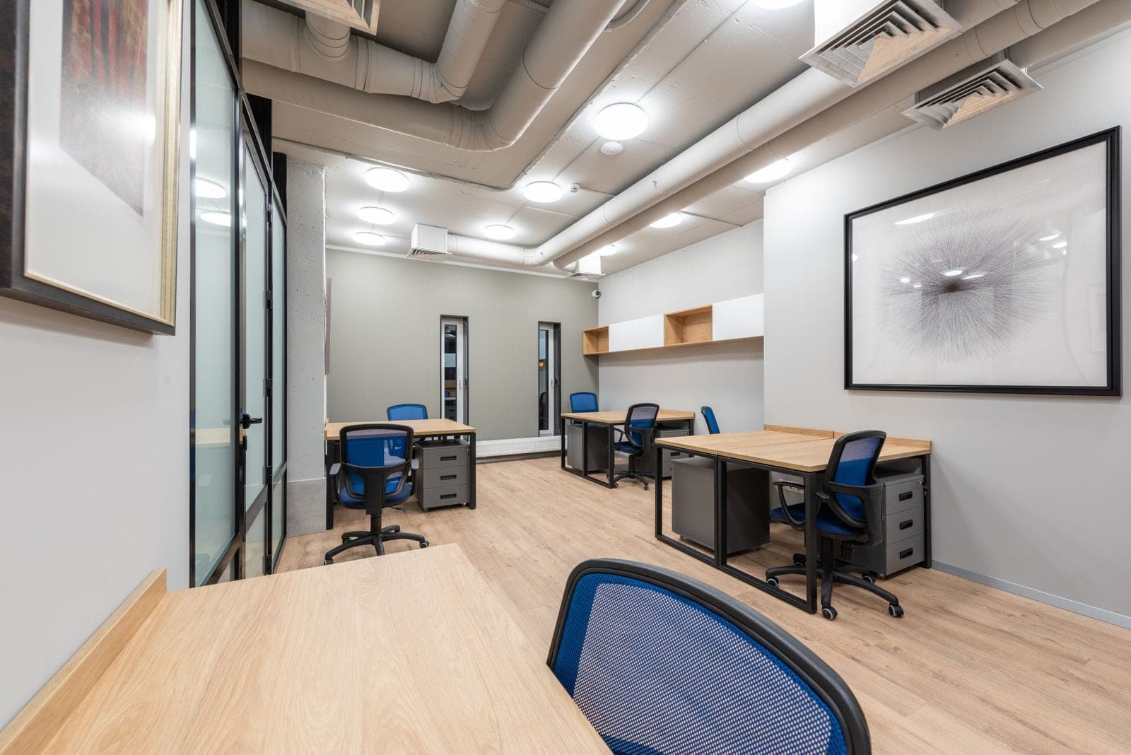 Empty office suite with desks and chairs ready for a cleanout
